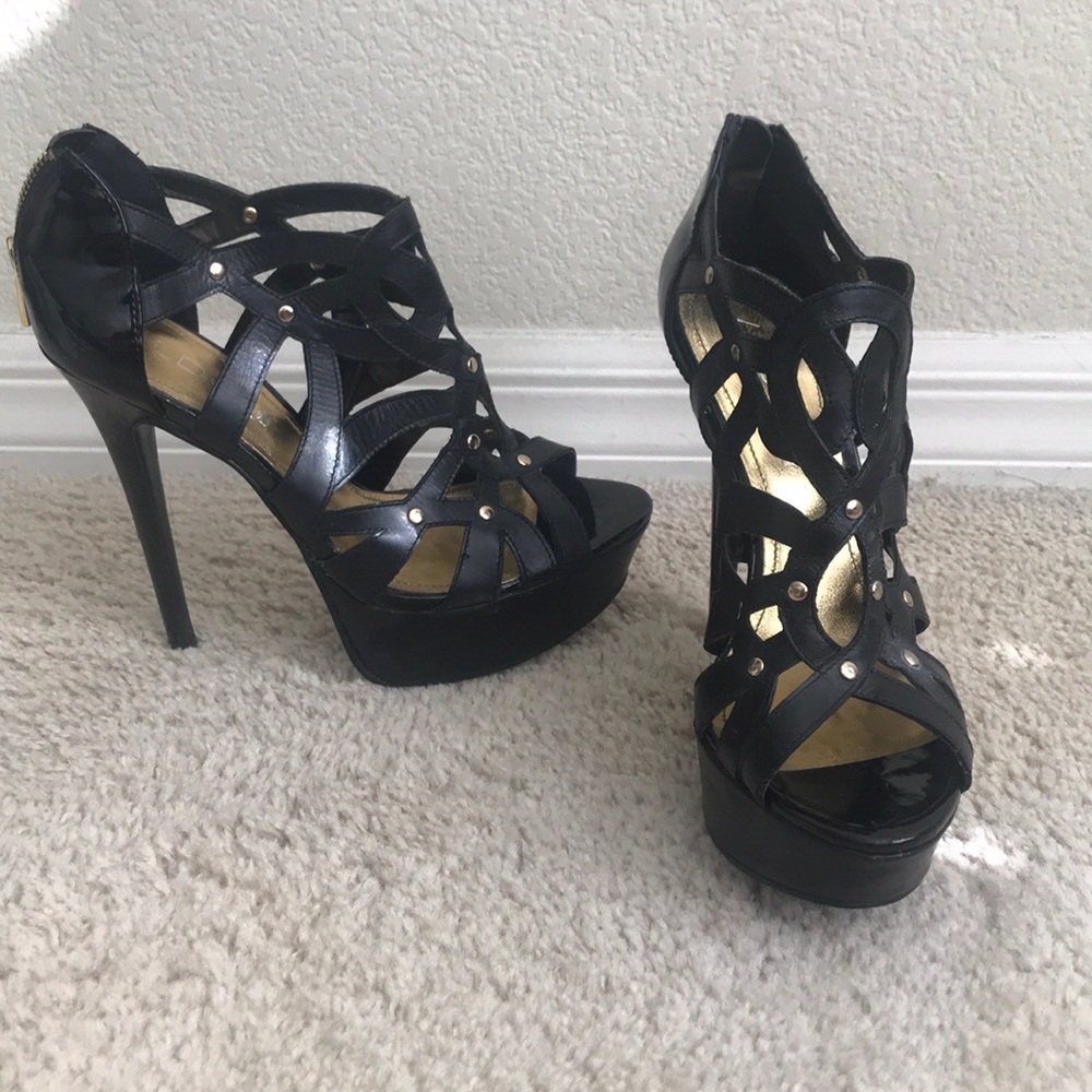 1.5in Platform Heels (5in) with Gold Accents